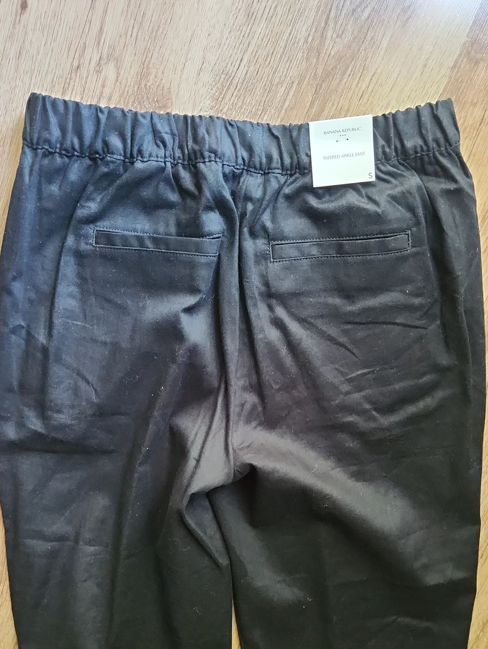 NWT Banana Republic Black Tapered Ankle Pants - Slim Fit Linen Blend Size S